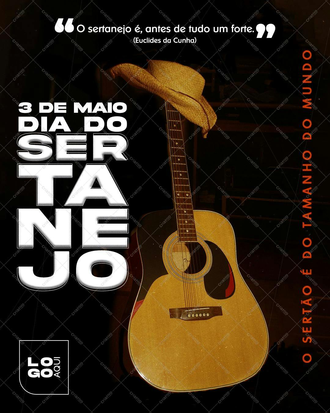 Flyer Dia do Sertanejo PSD Editável
