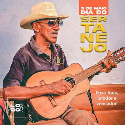 Dia Do Sertanejo , arte editável, imagens inclusas, PSD