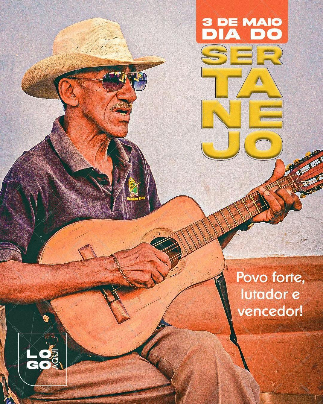 Cartaz Dia do Sertão PSD Editável