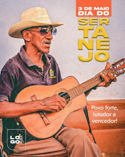 Dia Do Sertanejo , arte editável, imagens inclusas, PSD