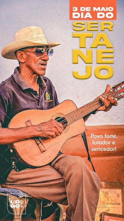 Dia Do Sertanejo , arte editável, imagens inclusas, PSD
