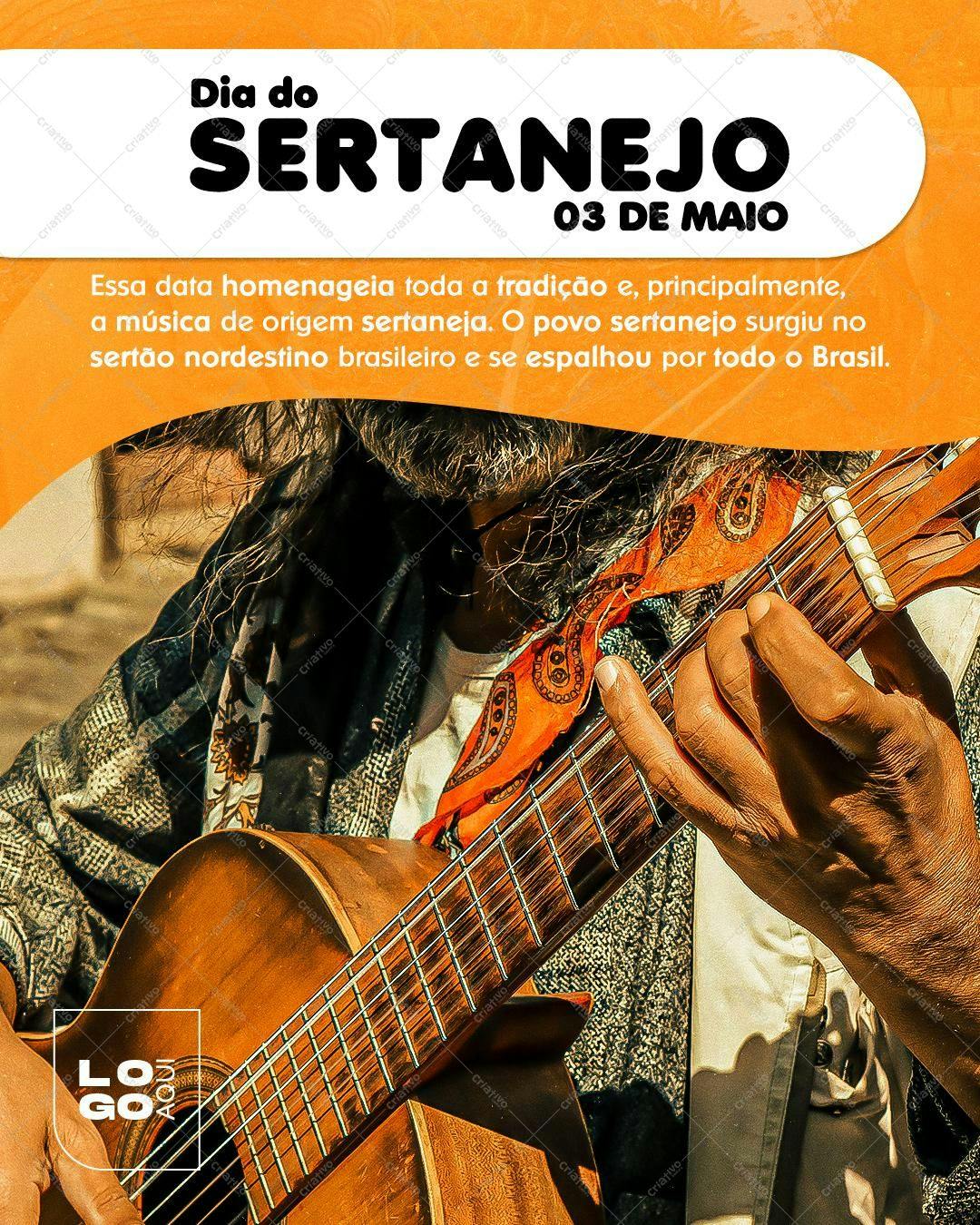Post para Redes Sociais Dia do Sertanejo PSD Editável