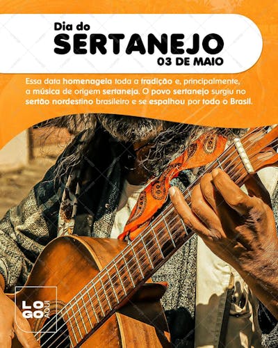 Dia Do Sertanejo , arte editável, imagens inclusas, PSD