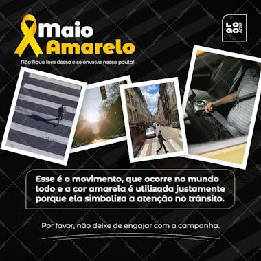 Maio amarelo , arte editável, imagens inclusas, psd