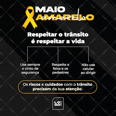 Maio amarelo , arte editável, imagens inclusas, psd