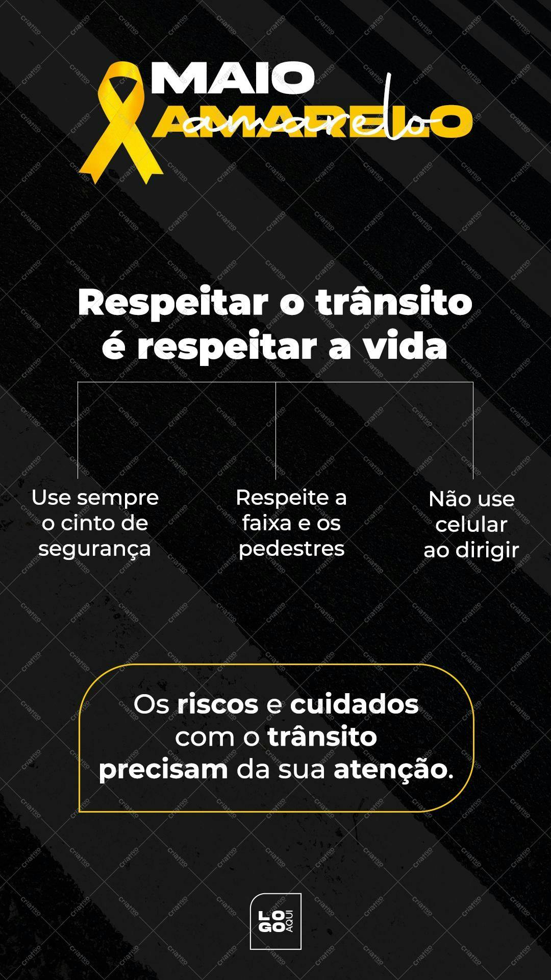 PSD Panfleto Maio Amarelo PSD Editável