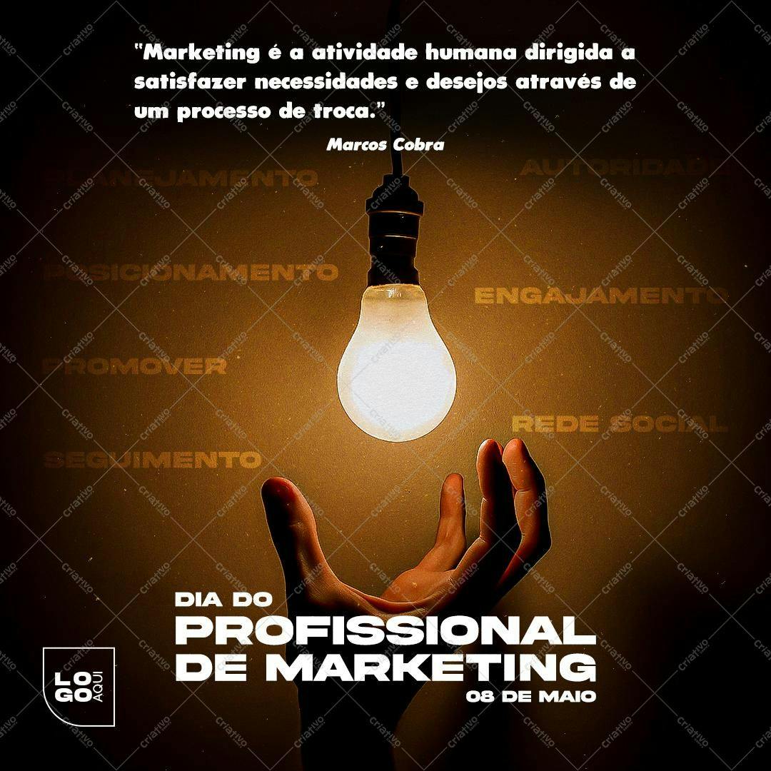 Post para Redes Sociais Dia do Profissional de Marketing PSD Editável