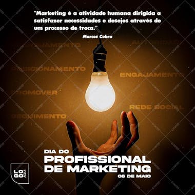 Dia do profissional de marketing , arte editável, imagens inclusas, psd