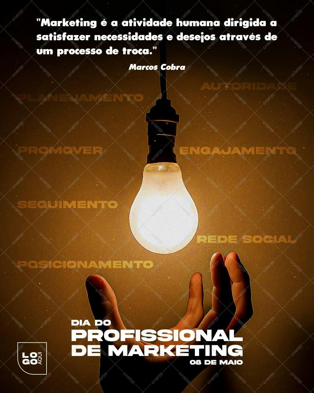 Post para Redes Sociais Dia do Profissional de Marketing PSD Editável