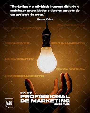 Dia do profissional de marketing , arte editável, imagens inclusas, psd