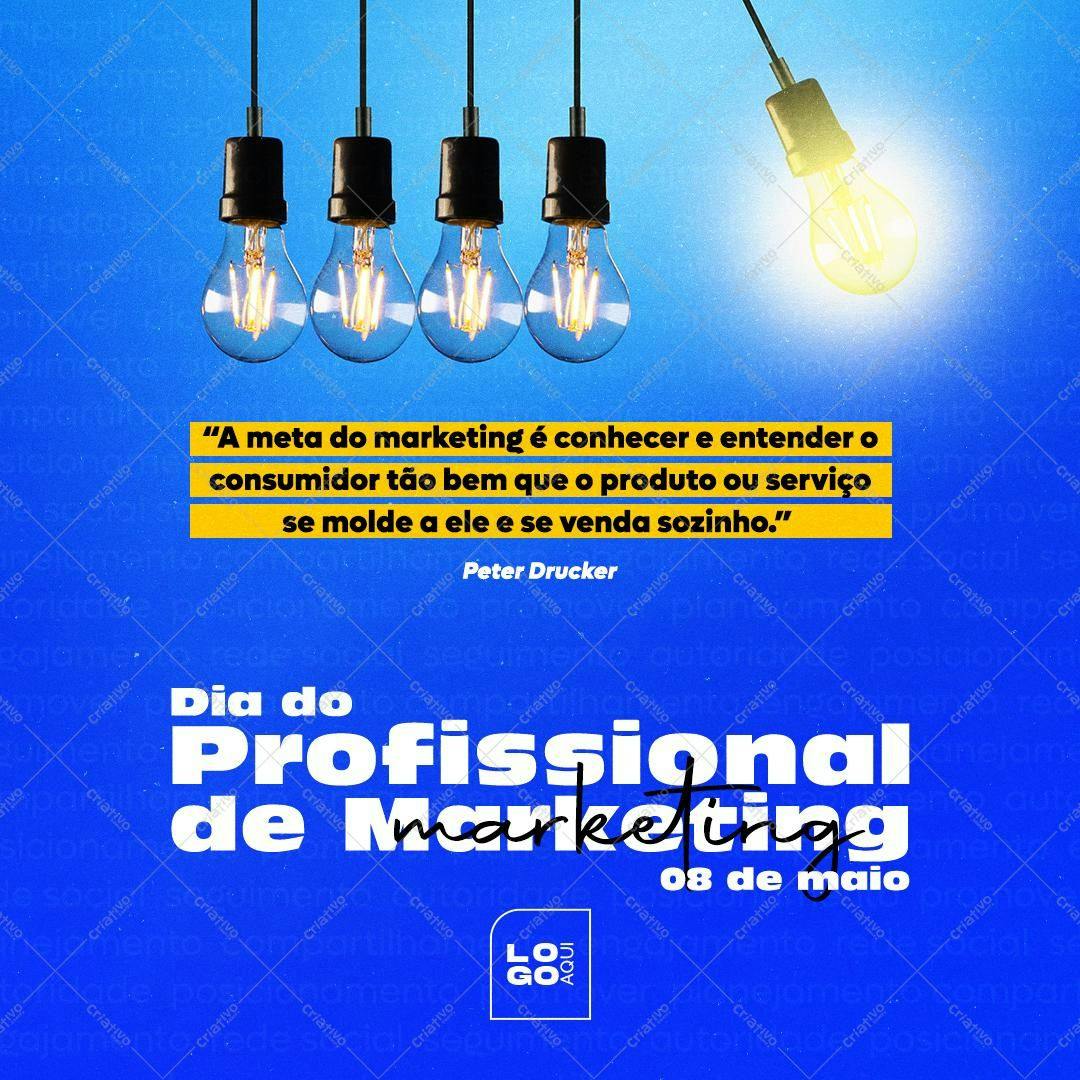 Post para Redes Sociais Dia do Profissional de Marketing PSD Editável
