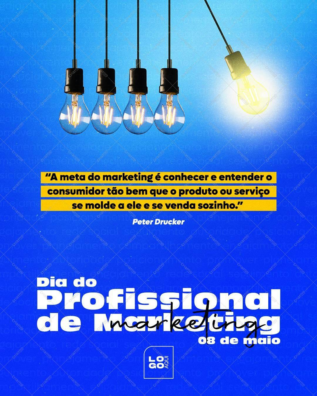 Post para Redes Sociais Dia do Profissional de Marketing PSD Editável