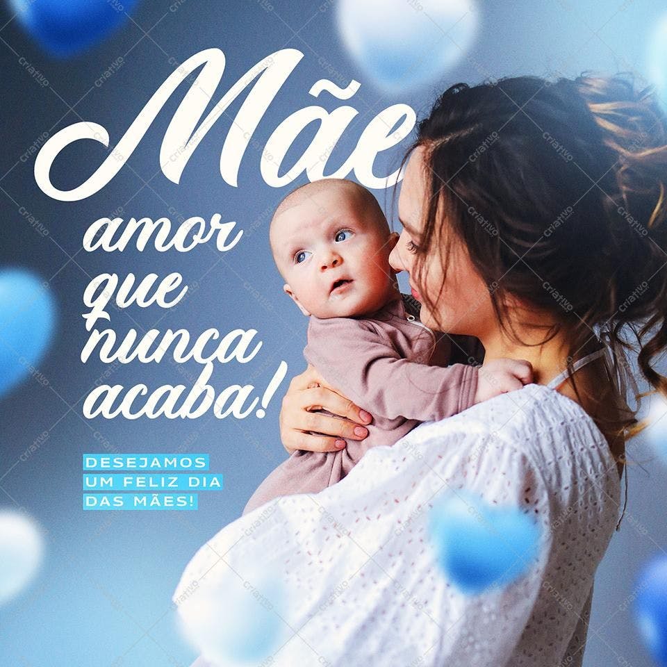 Post para Dia das Mães com Bebê PSD Editável