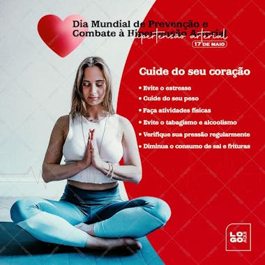 Dia mundial de prevenção e combate à hipertensão arterial , arte editável, imagens inclusas, psd