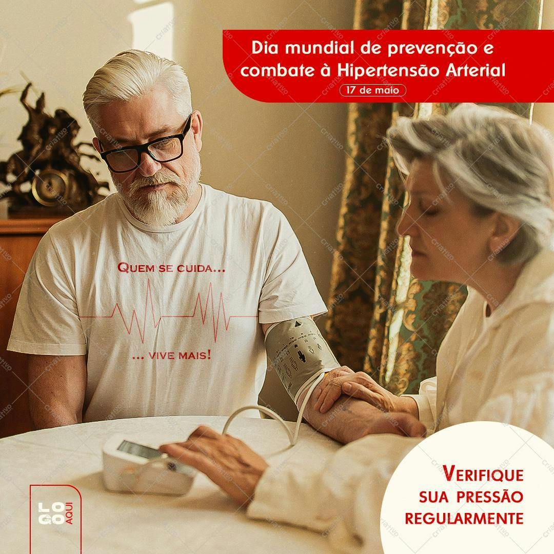 Camiseta Dia Mundial de Combate à Hipertensão PSD Editável