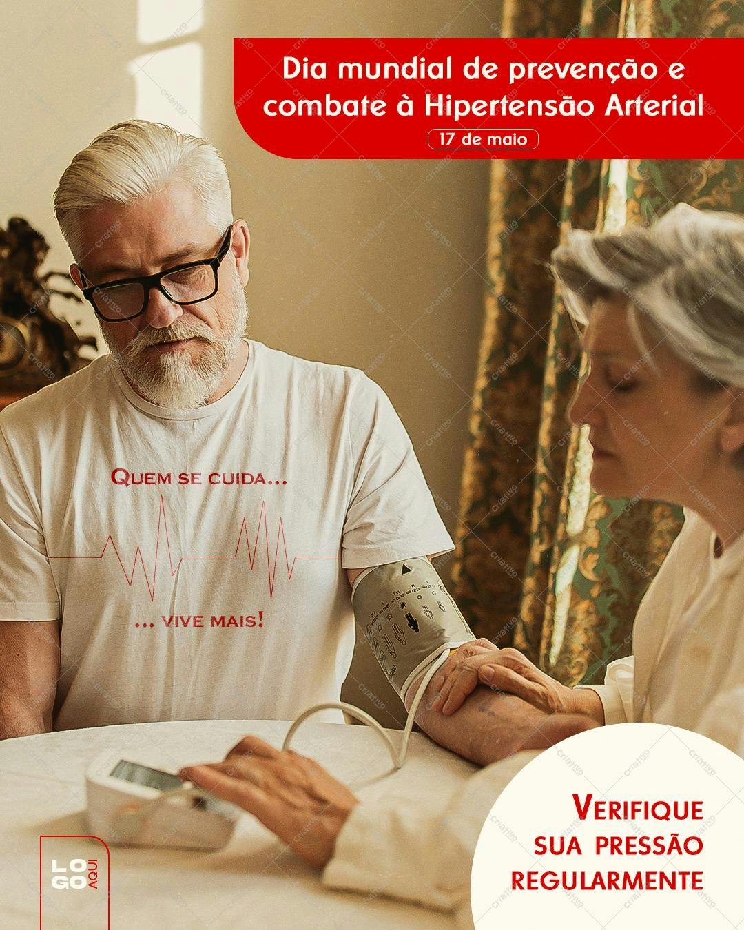 Camiseta Dia Mundial da Hipertensão PSD Editável