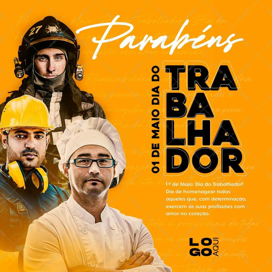 Postagem Dia do Trabalhador PSD Editável