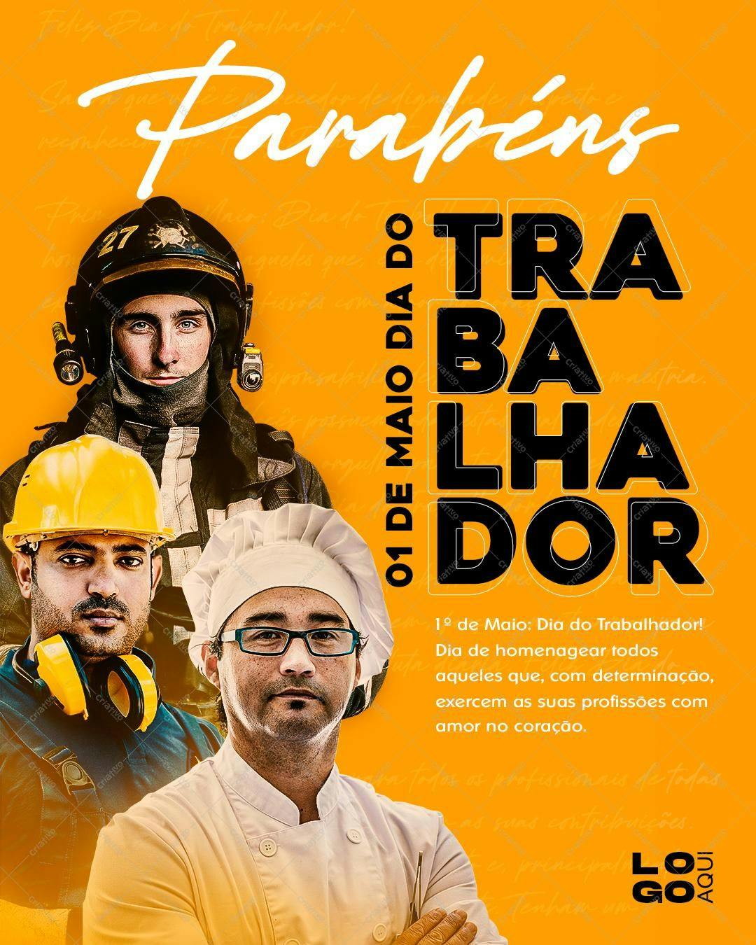 Flyer para o Dia do Trabalhador PSD Editável