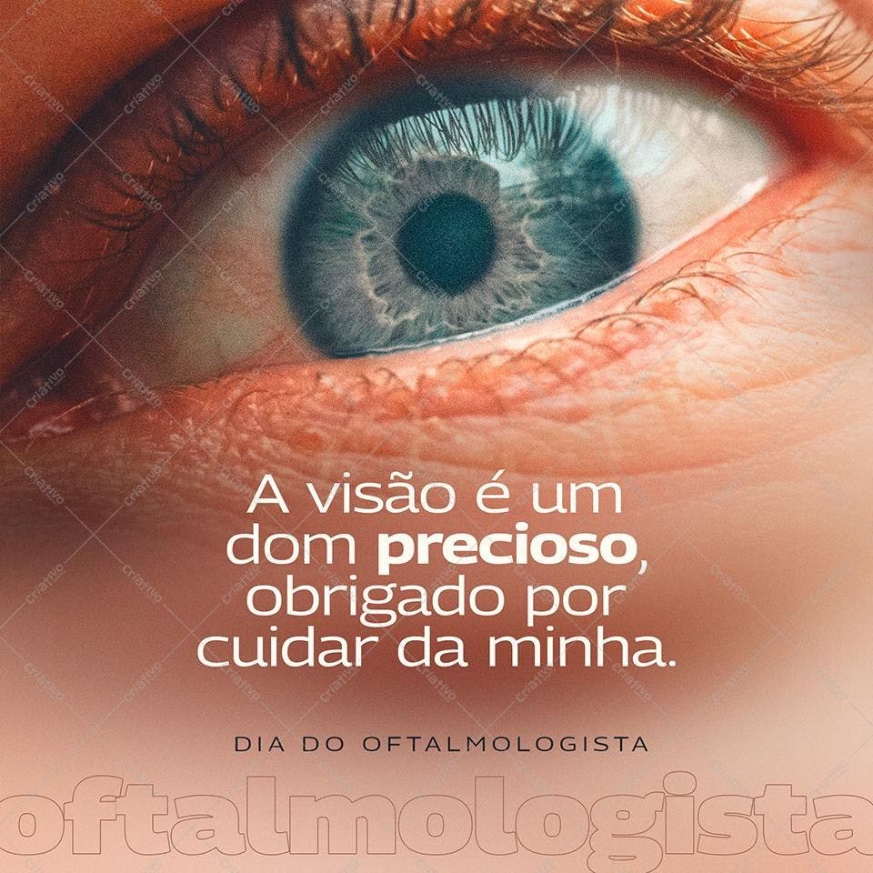 Post para Redes Sociais Dia do Oftalmologista PSD Editável