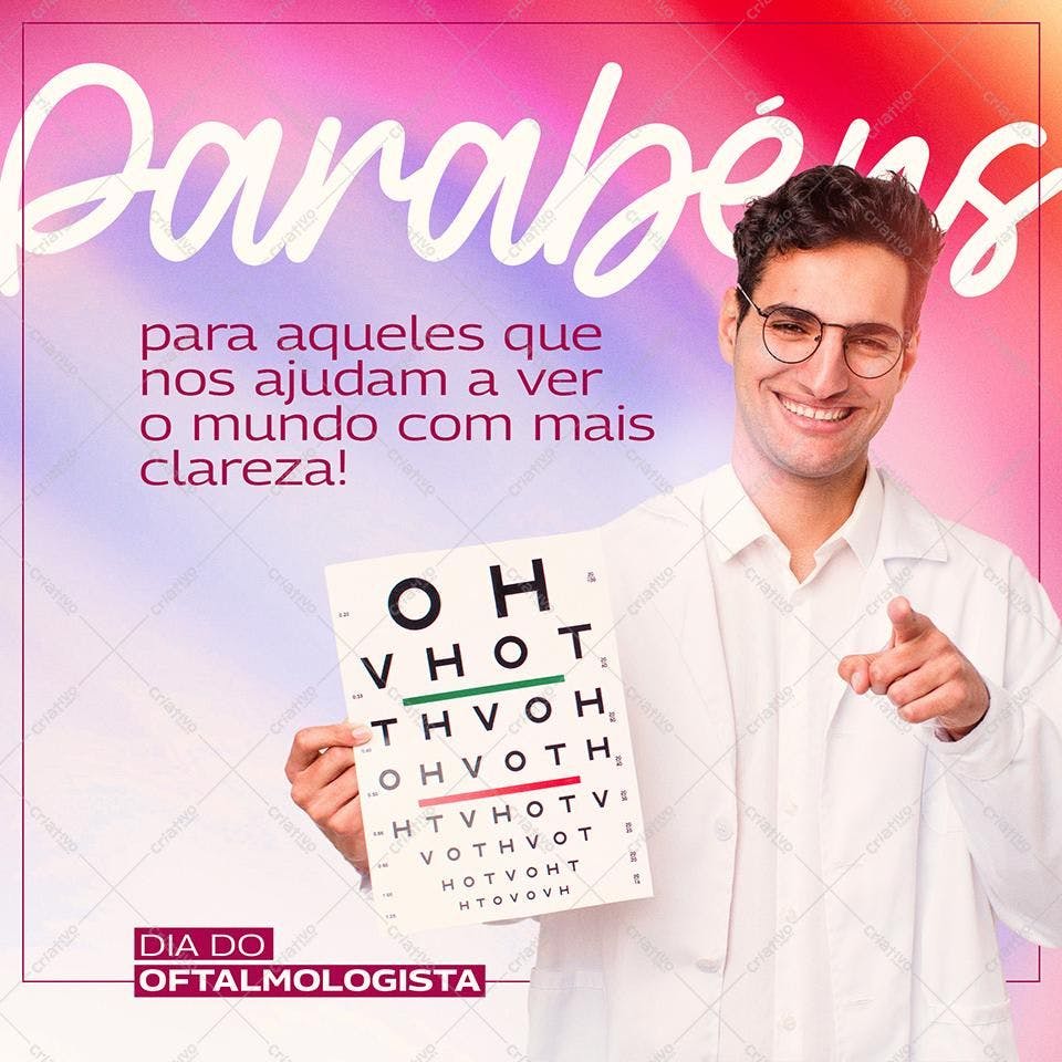 Post para o Dia do Oftalmologista PSD Editável