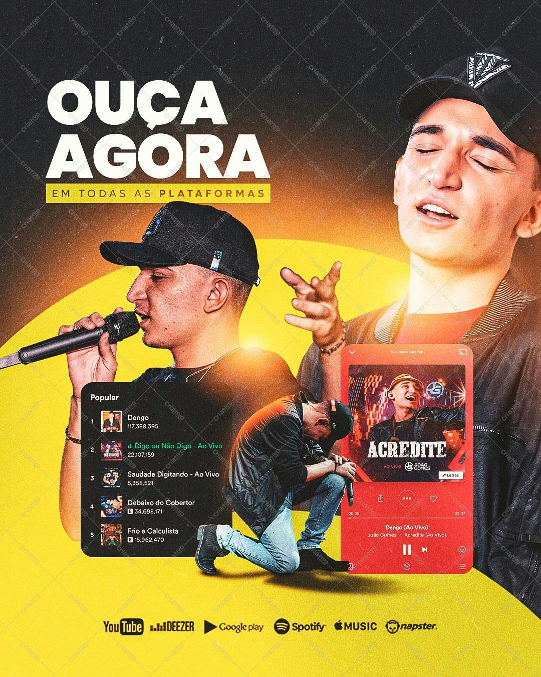 Flyer para Divulgação Musical PSD Editável