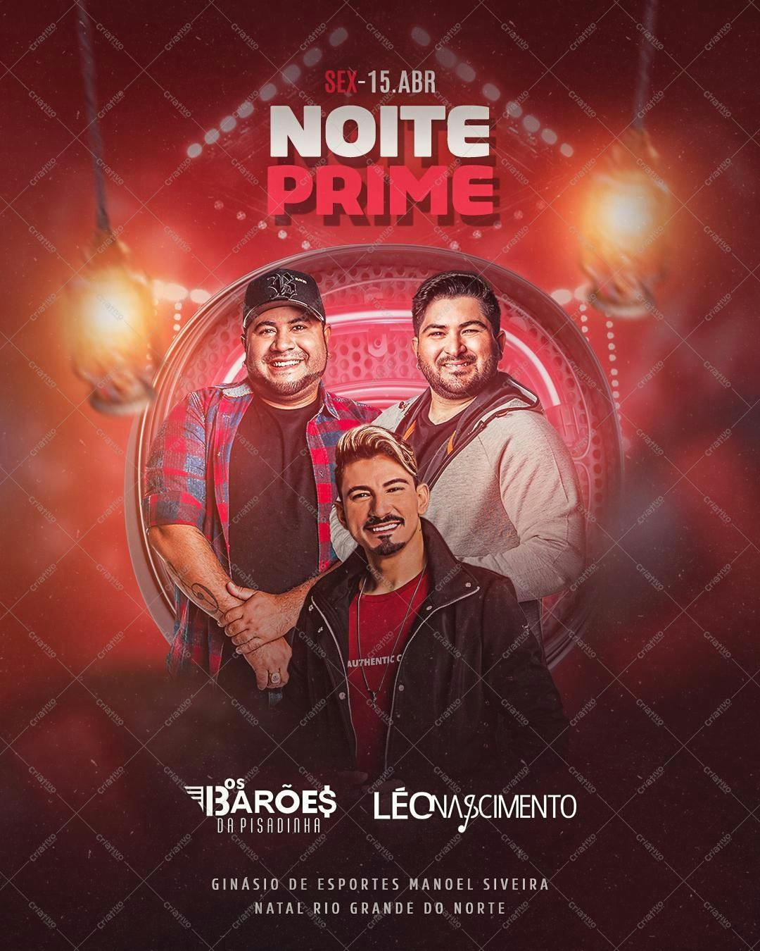 Flyer para Evento Musical Noite Prime PSD Editável