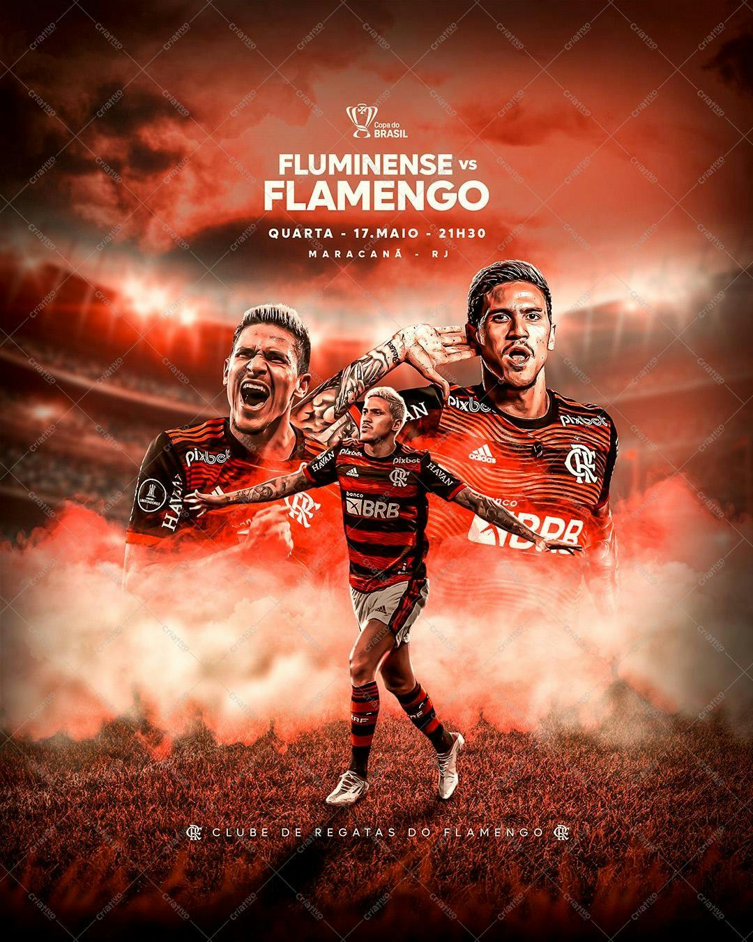 Poster Flamengo x Fluminense Copa do Brasil PSD Editável