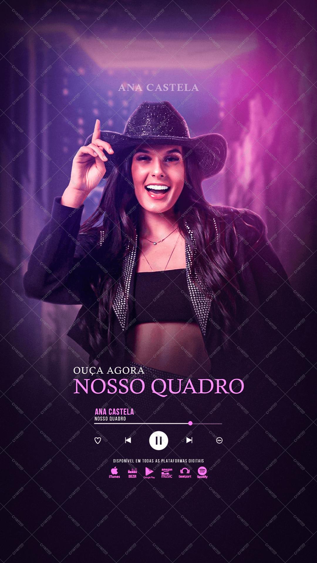 Poster para Lançamento Musical Ana Castela PSD Editável
