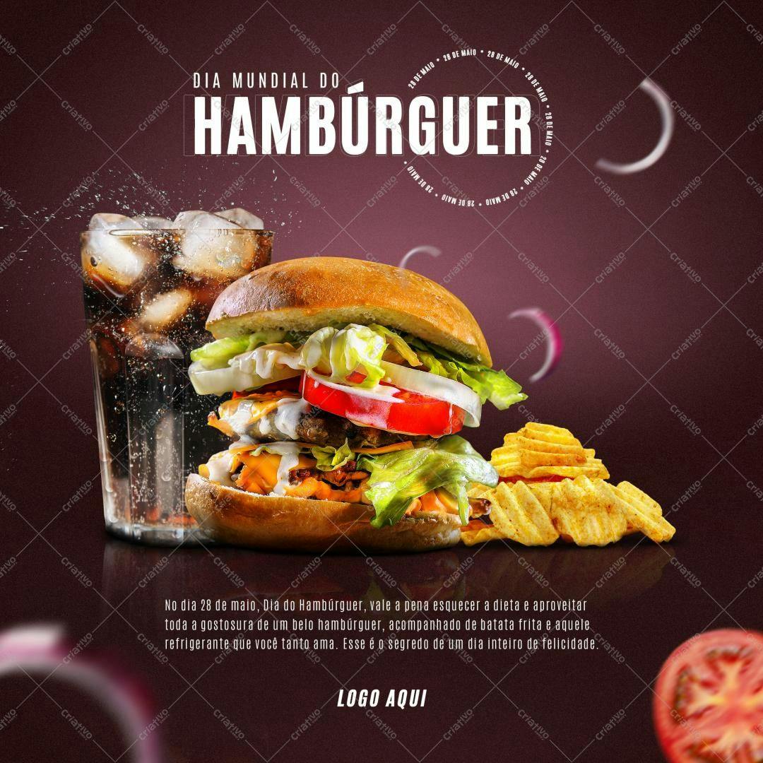 Banner Dia do Hambúrguer PSD Editável