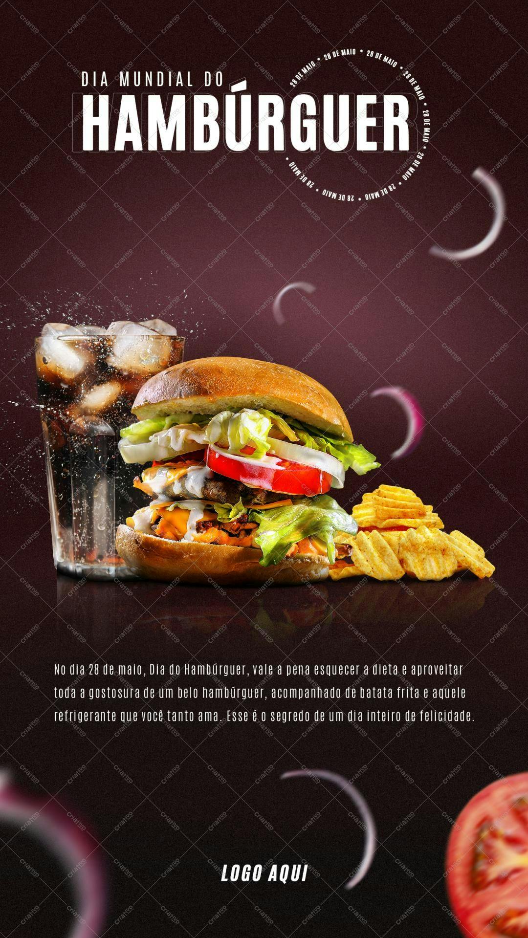 Flyer para o Dia Mundial do Hambúrguer PSD Editável