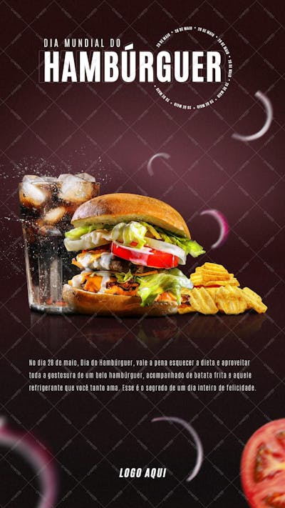 Dia Mundial Do Hambúrguer , arte editável, imagens inclusas, PSD, burguer
