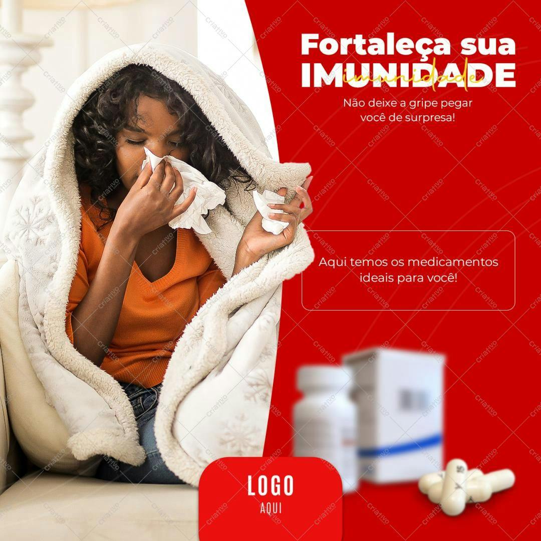 Post para Redes Sociais Fortalecer Imunidade PSD Editável