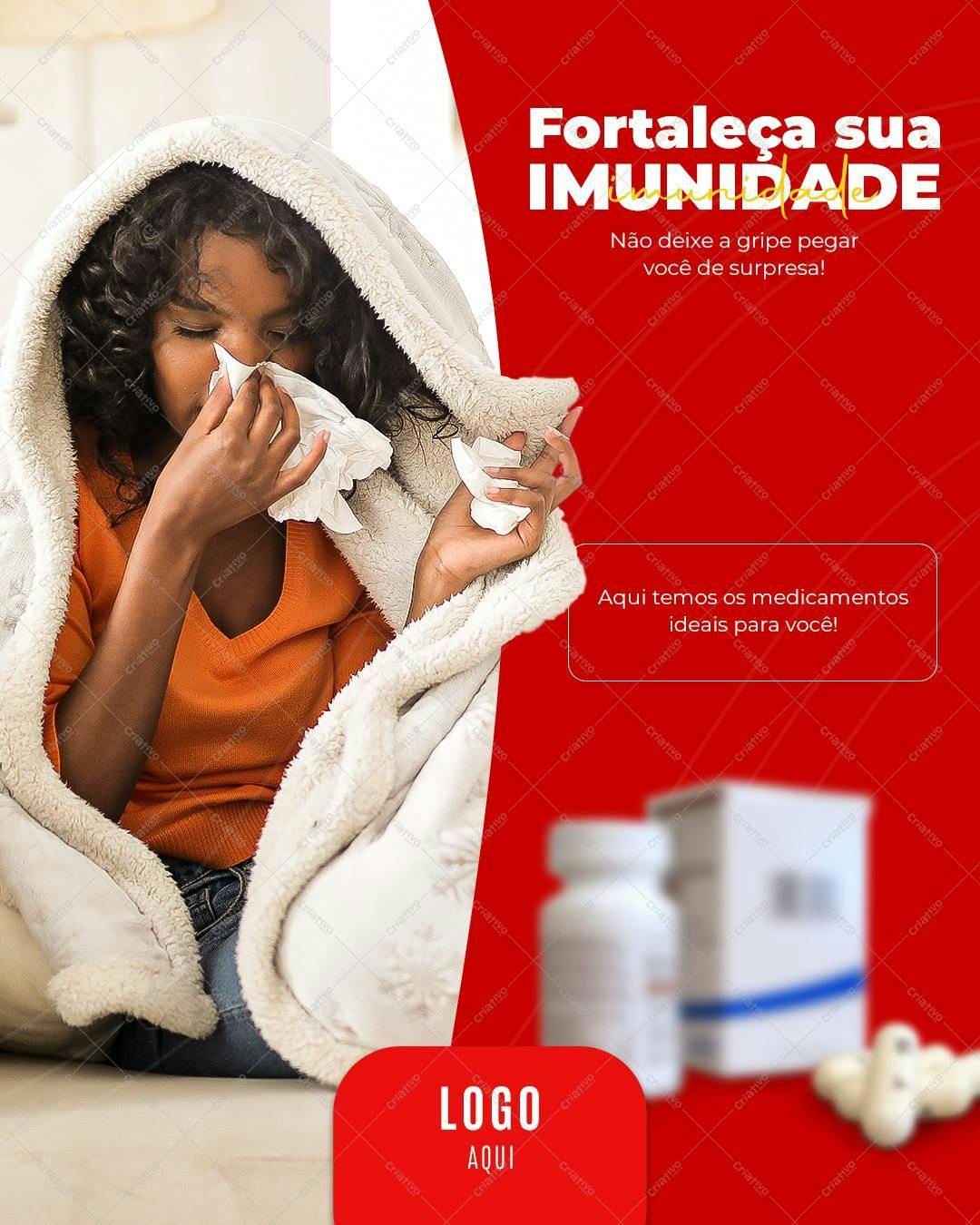 Post para Redes Sociais Fortalecendo a Imunidade PSD Editável