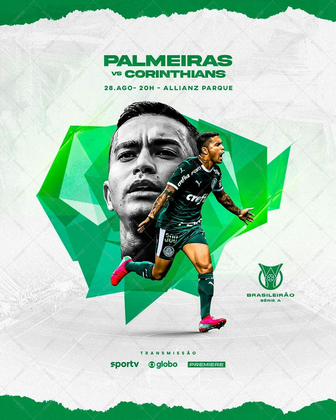 Template PSD para Jogo Palmeiras x Corinthians PSD Editável