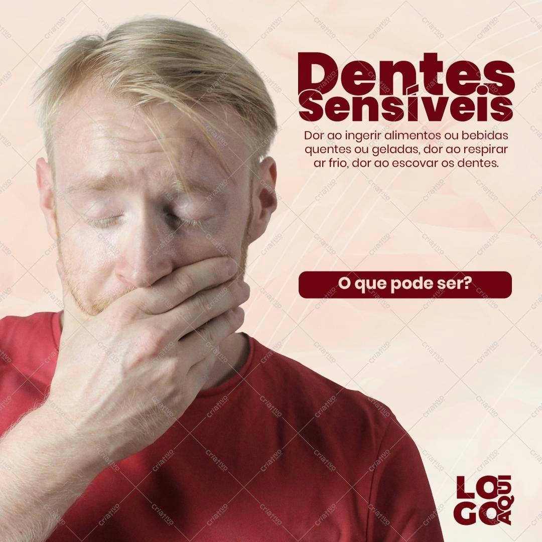 Post para Redes Sociais Dentes Sensíveis PSD Editável