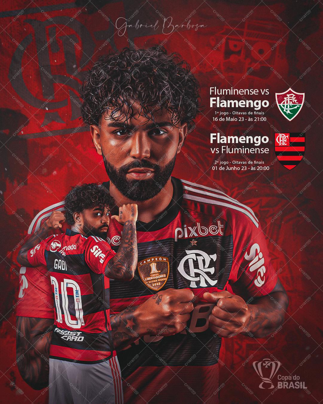Poster Flamengo vs Fluminense PSD Editável