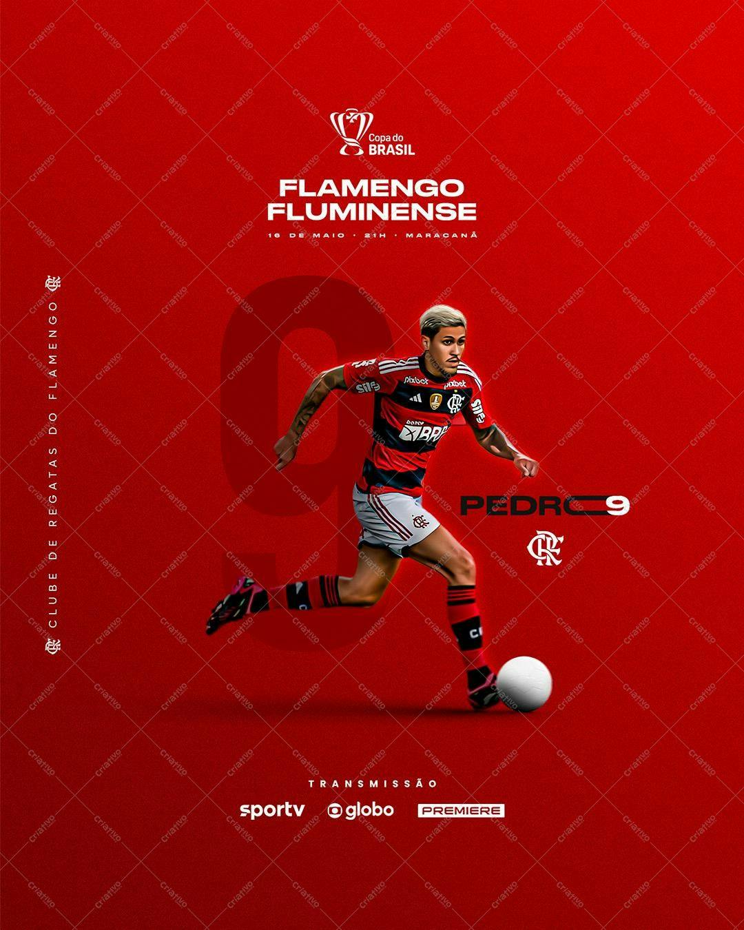 Poster Flamengo x Fluminense Copa do Brasil PSD Editável