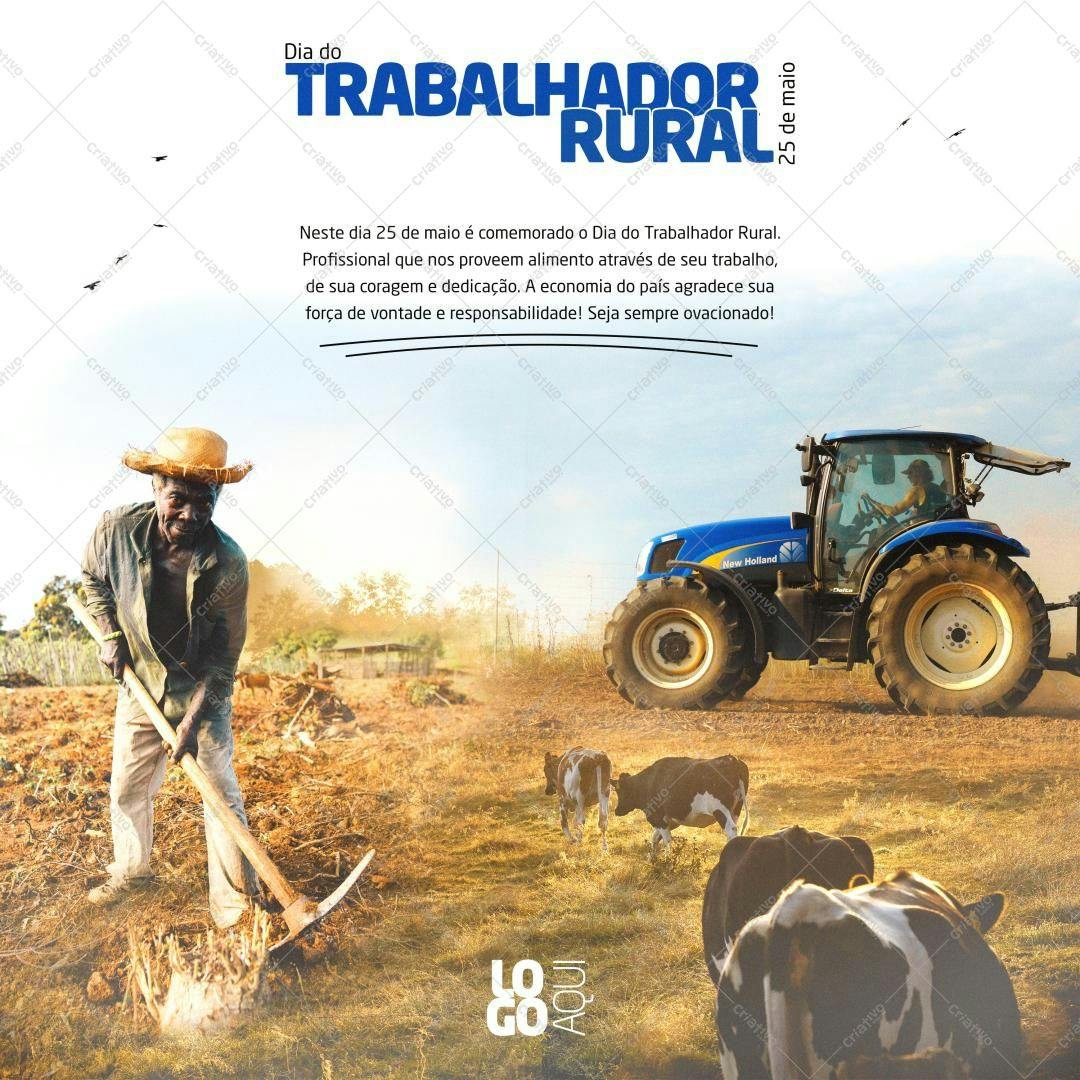 Post para Dia do Trabalhador Rural PSD Editável