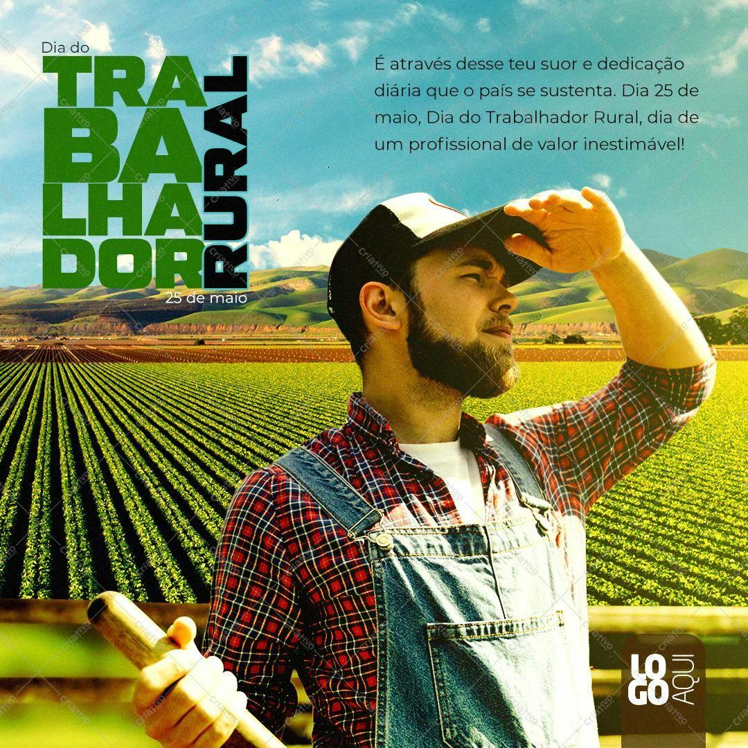 Flyer Dia do Trabalhador Rural PSD Editável