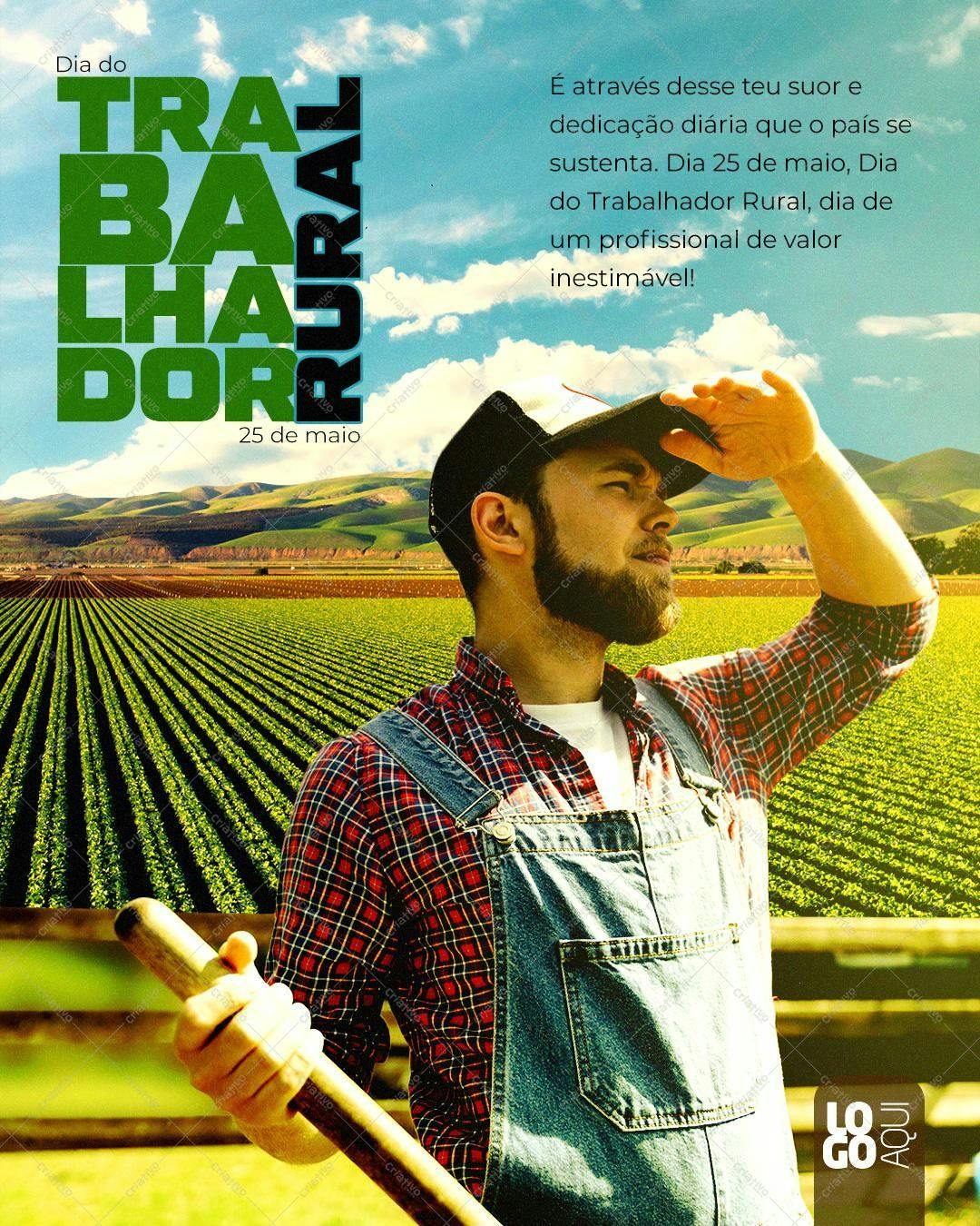 Flyer Dia do Trabalhador Rural PSD Editável