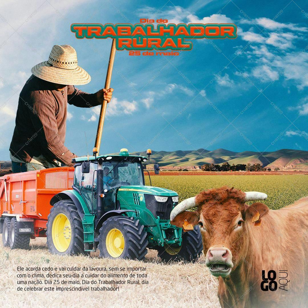 Post para Dia do Trabalhador Rural PSD Editável