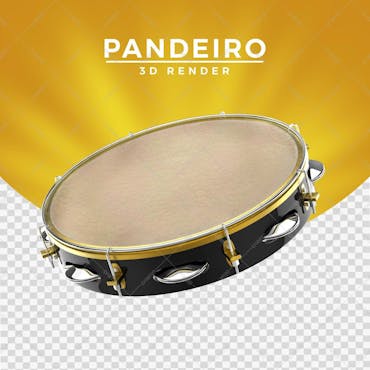 Pandeiro 3D Elemento Png