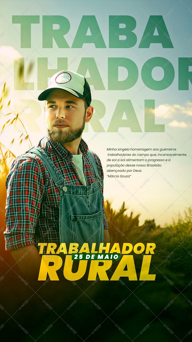 Banner Dia do Trabalhador Rural PSD Editável