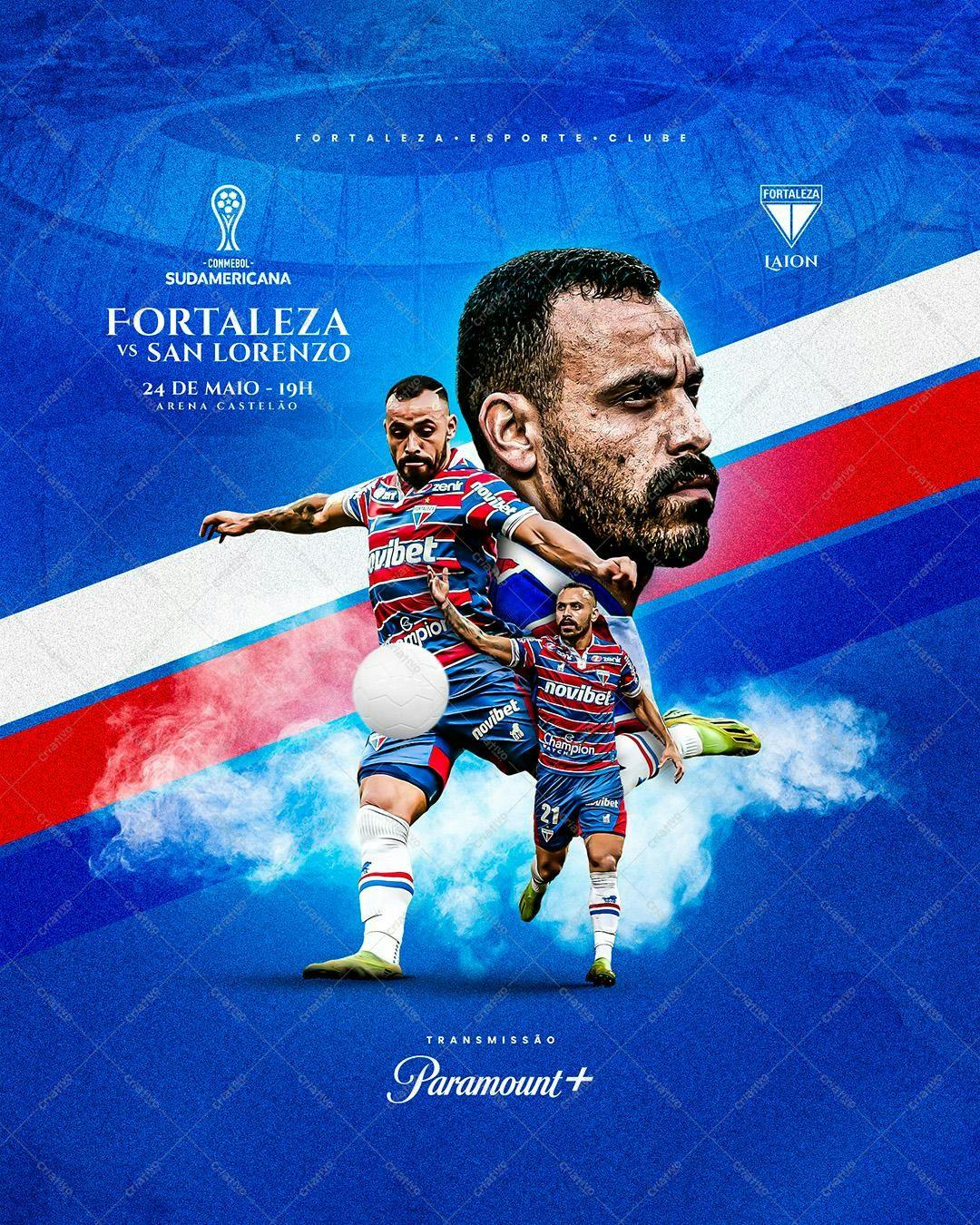 Post para Redes Sociais Fortaleza x San Lorenzo PSD Editável