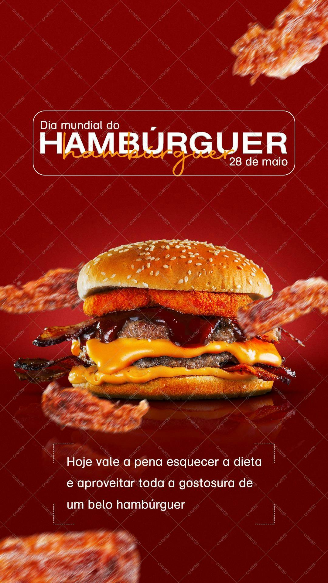 Template de Post para Redes Sociais Dia do Hambúrguer PSD Editável