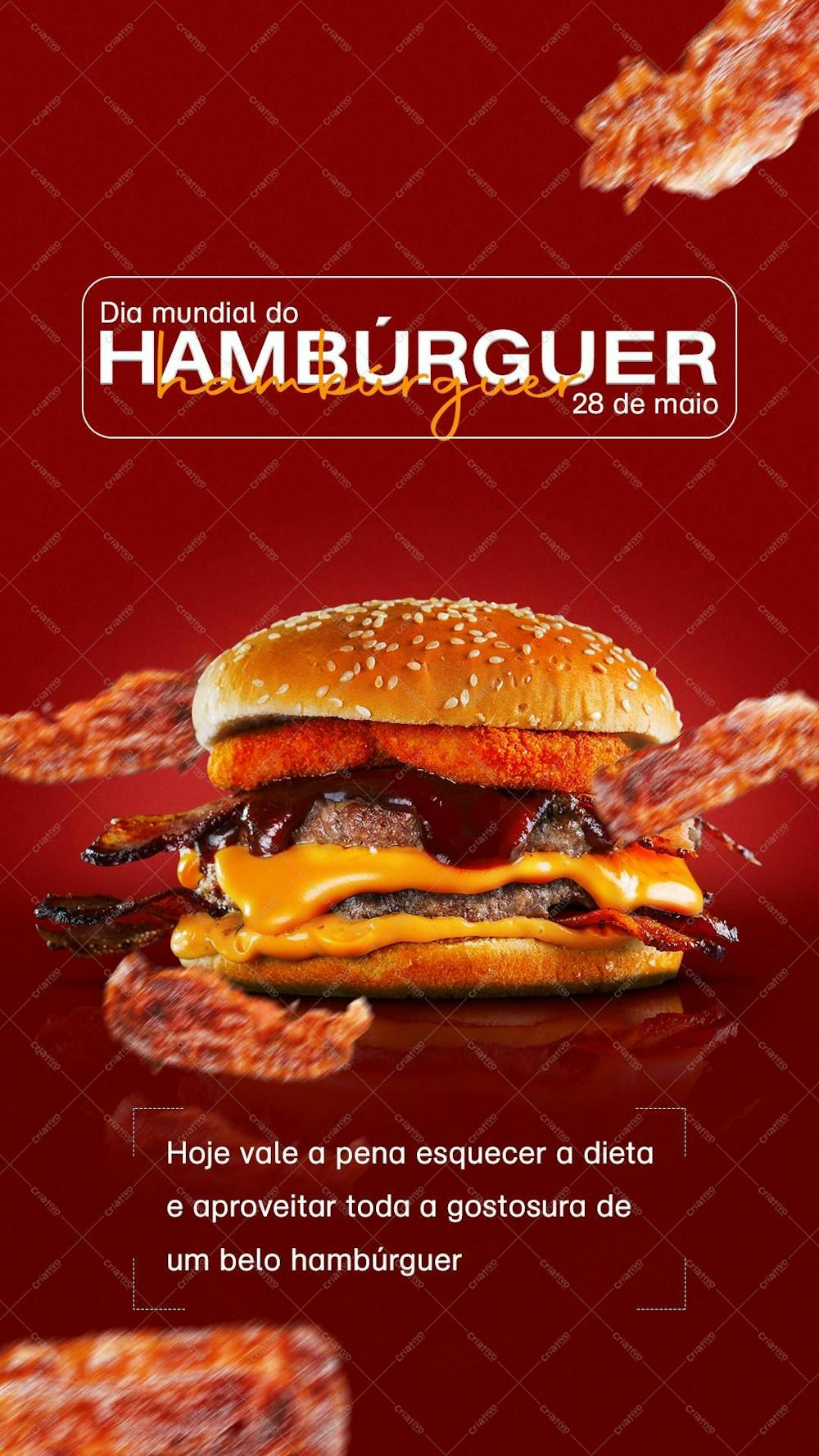 Dia Mundial Do Hambúrguer , arte editável, imagens inclusas, PSD, burguer