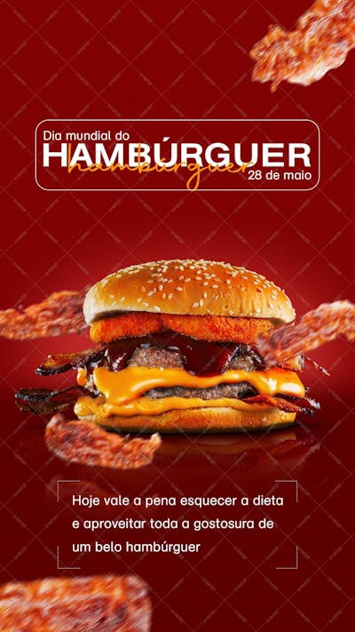 Dia Mundial Do Hambúrguer , arte editável, imagens inclusas, PSD, burguer