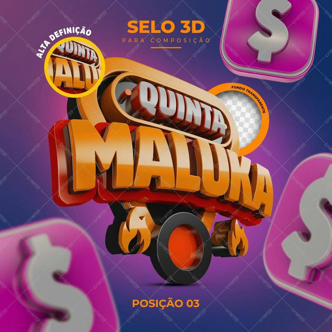 Selo 3D promocional dourado e preto