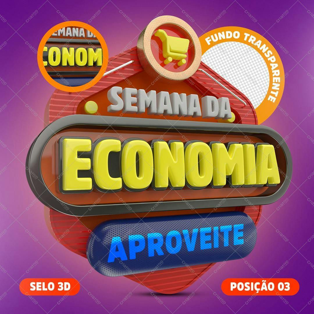 Selo 3D promocional vermelho e amarelo