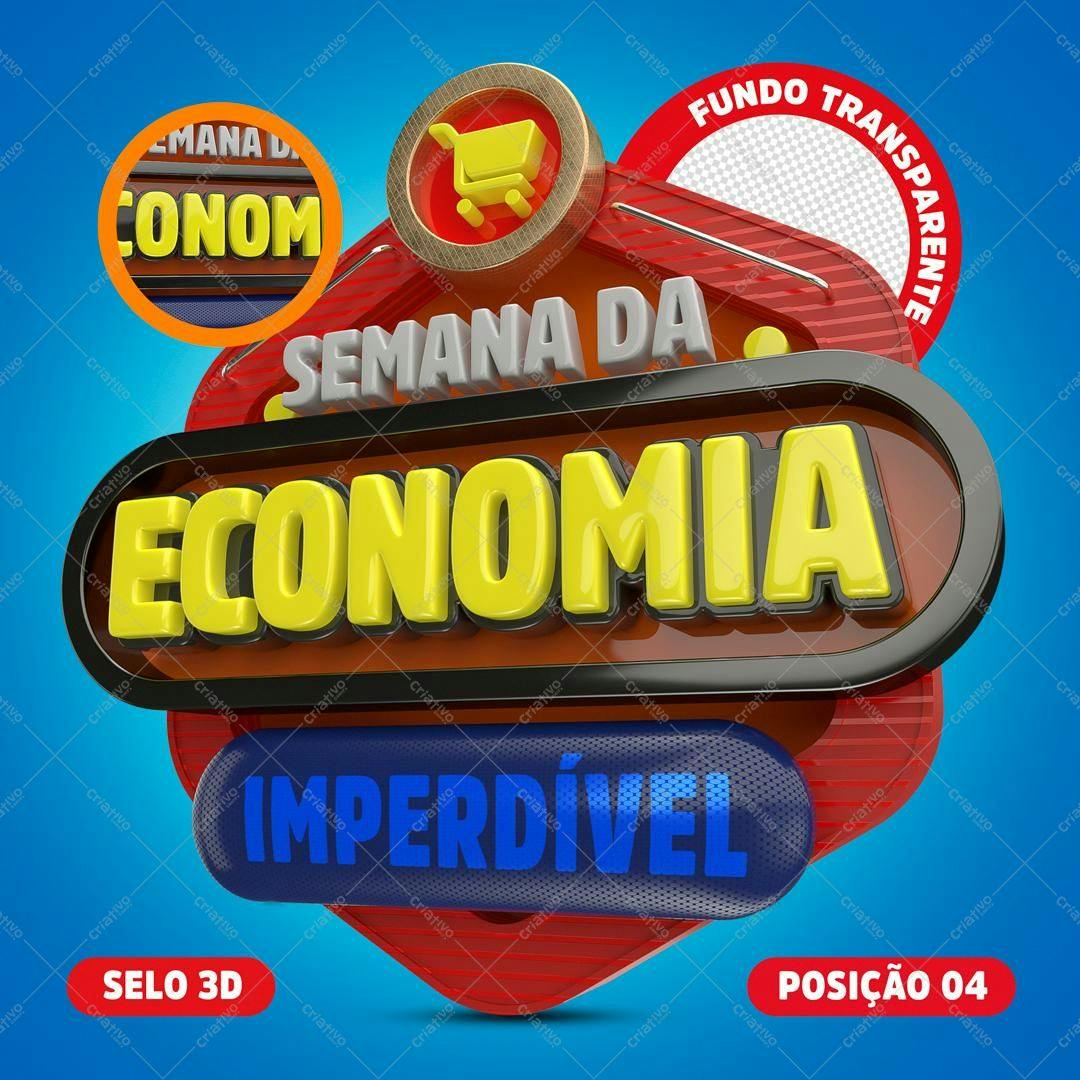 Selo 3D promocional vermelho e amarelo